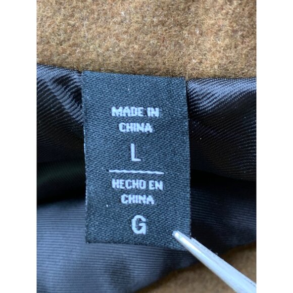 DKNY Mens Camel Overcoat Large RK10394 EUC Wool Blend Winter Lined Brown - Picture 9 of 15